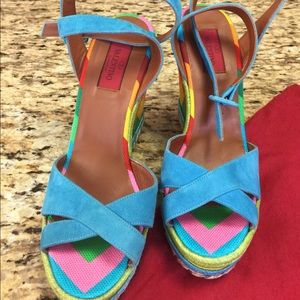 Valentino “1973 Chevron Stripe” Wedge Heels